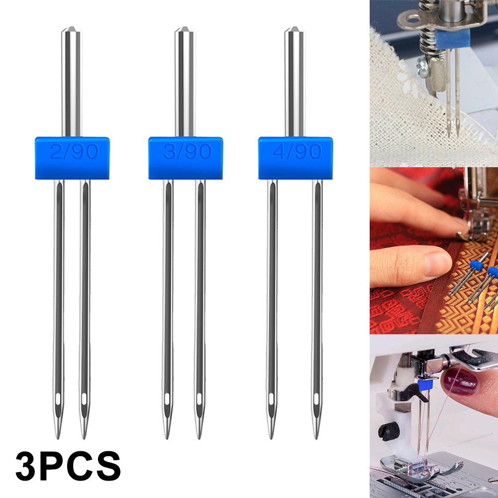 Twin Needle Stretch - 家庭用ツインニードルストレッチブルー工芸品ダブル Eedle 長期的な部品セット 3 個アクセサリー用ミシン