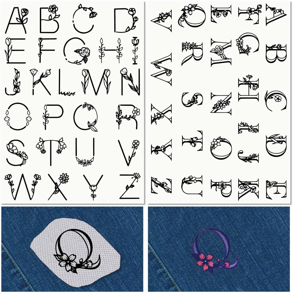Sewing Kit - 水溶性刺embroideryスタビライザー,手縫いスティック,ステッチ転写紙,色あせ,印刷済み製造キット,レターA-Z