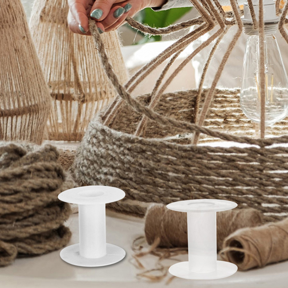 Thread Bobbins Empty - 15個入りプラスチック製空スプール、ゴム紐、リボン、ワイヤー、糸、フロス、クラフトボビン、整理収納ホルダー、縫製、刺繍用