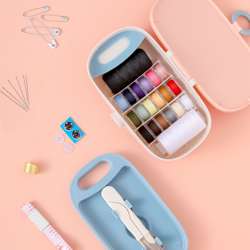Sewing Kit - 裁縫キット、プラスチック製裁縫箱、裁縫キットアクセサリーとアート1、25点入りDIYキット1箱、大人用ポータブル