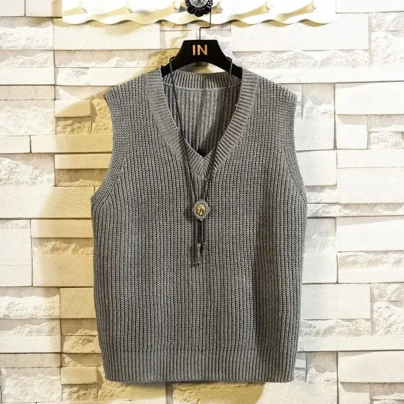 メンズ服 Vネック 無地 ベスト ニット セーター 男性用  - Sewing Vest のレビューと価格