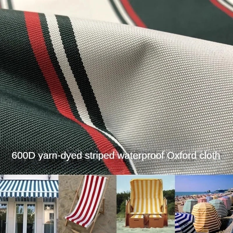 ストライプ柄オックスフォード生地 防水・UVカット屋外用オー - Textile And Sewing Materials のレビューと価格