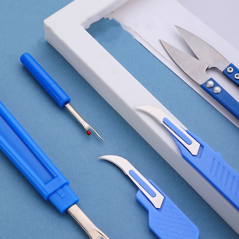 青色の縫い糸引き抜き機キット5点セット、糸引き抜き機、縫合糸 - Sewing Kit のレビューと価格