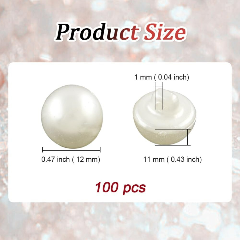 12 ミリメートル 100 個 1 穴ベージュ模造パールボタ - Sewing Kit のレビューと価格