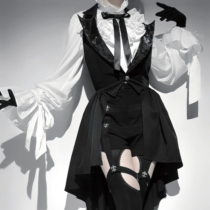 ロリータ3点セット レディース フレア袖ブラウス + ハイウ - Sewing Vest のレビューと価格