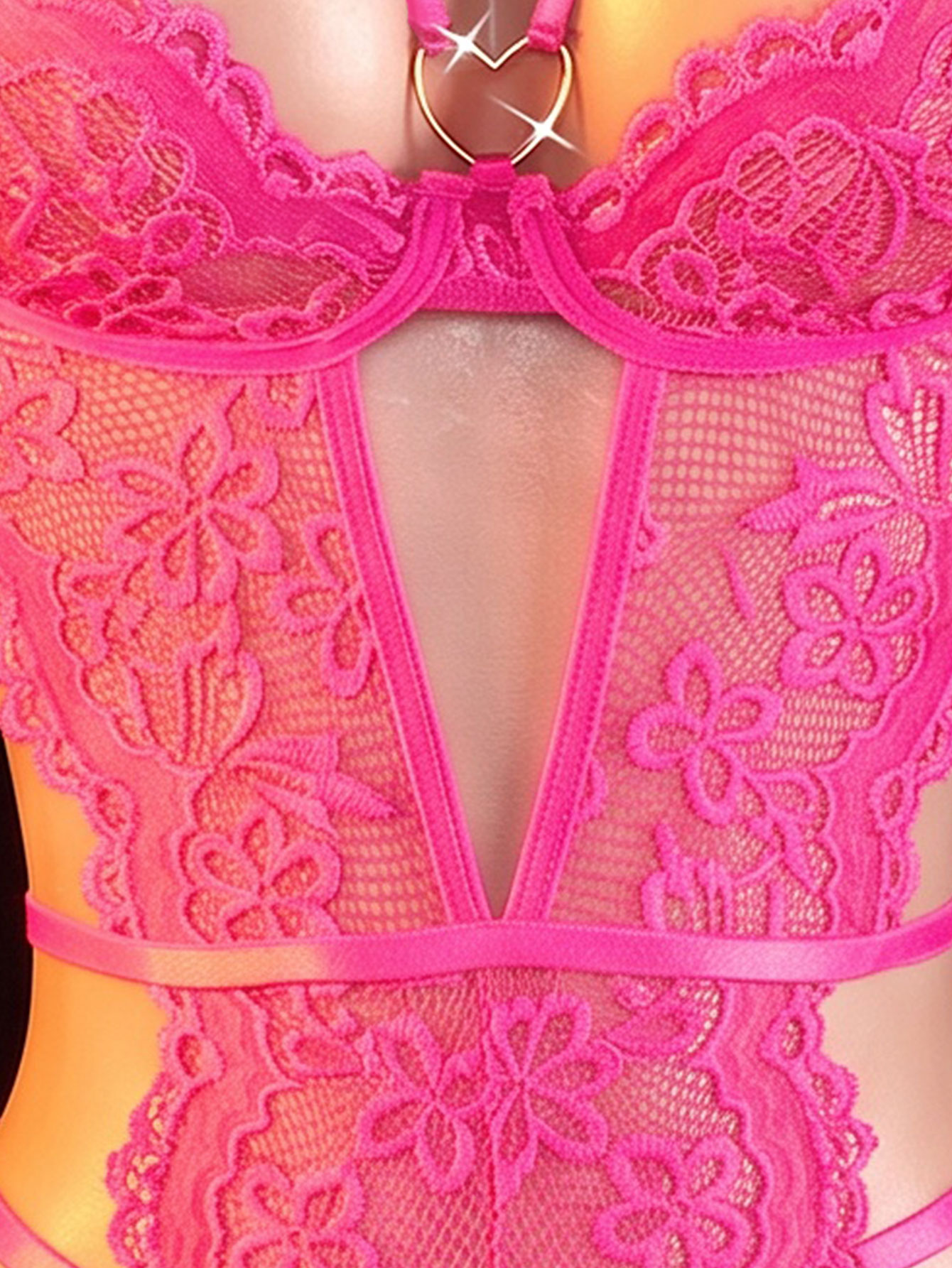 ワンピース型中空透明レースセクシーランジェリーエロティックク - Sewing Nylon のレビューと価格