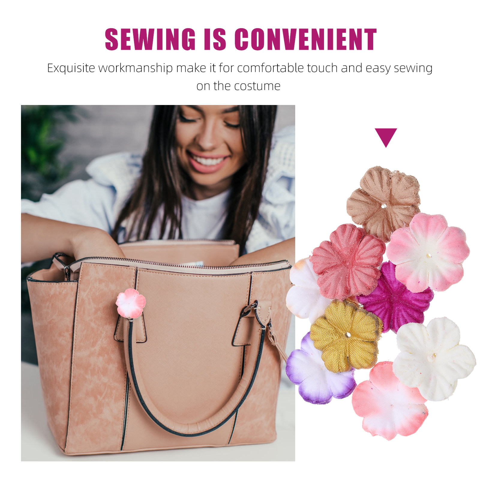500枚入り布製縫製パッチ 花柄 DIYパッチ 花型デザイン - Sewing Recycling のレビューと価格