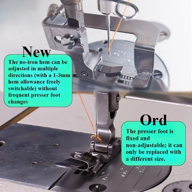 フラットベッドミシン用調整可能なノーアイロンヘマーフット、フ - Sewing Machine Fabric のレビューと価格