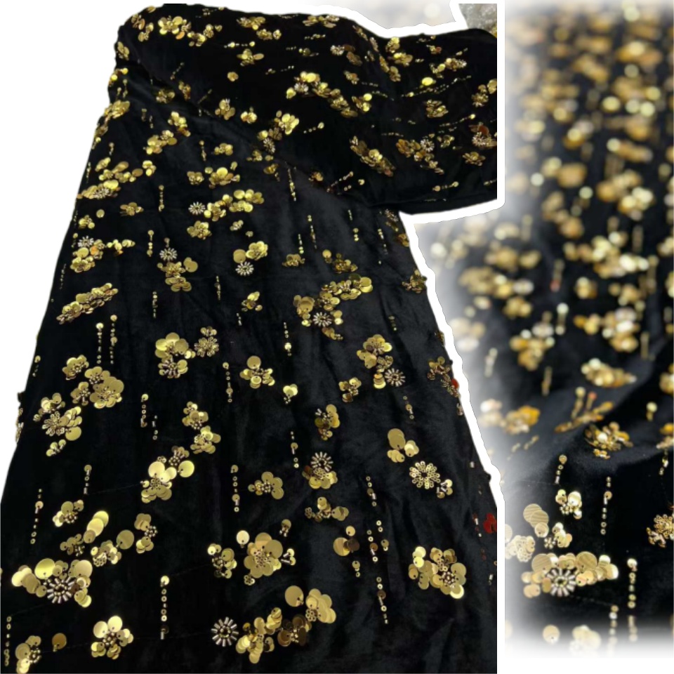 アフリカのスパンコールベルベットレース生地、ナイジェリアのフ - Sewing Velvet Fabric のレビューと価格