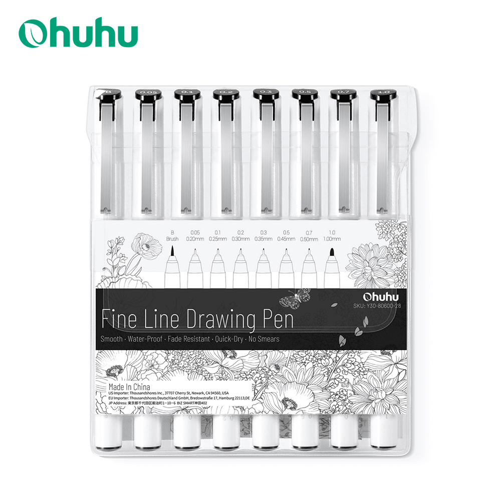 Ohuhu マイクロペン ファインライナー 描画ペン 8 パ - Copic Marker Sketch のレビューと価格